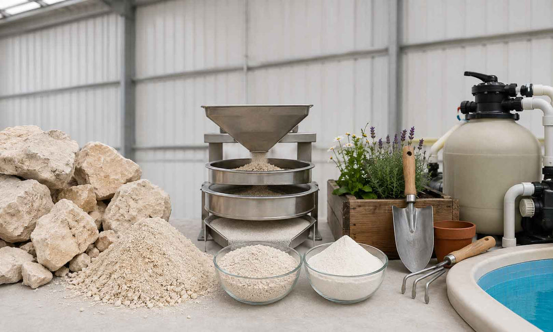 Food-grade diatomaceous earth compared with pool-grade diatomaceous earth used for filtration